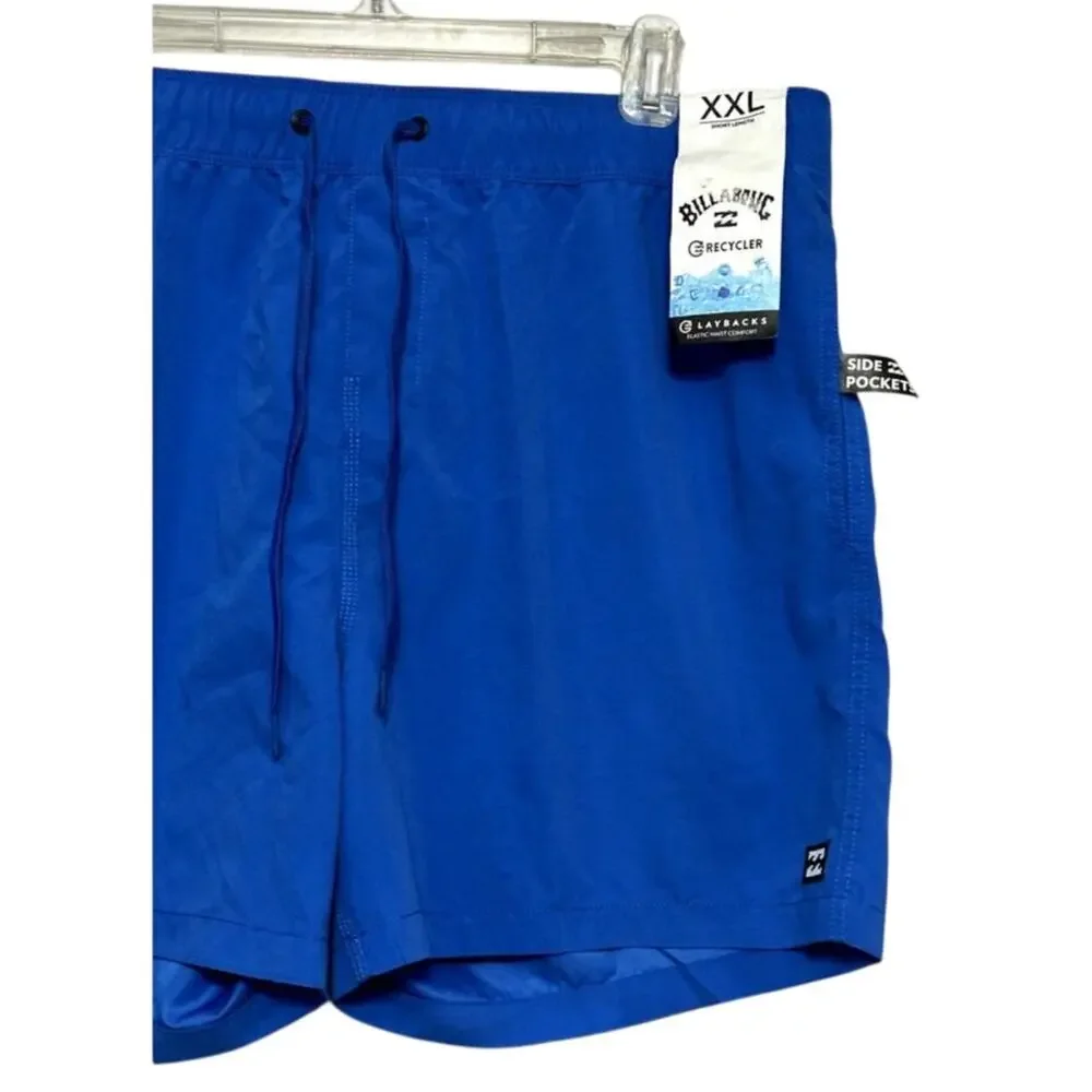 Billabong All Day Board Shorts Layback Side Pockets Cobalt Blue Men's XXL NWT